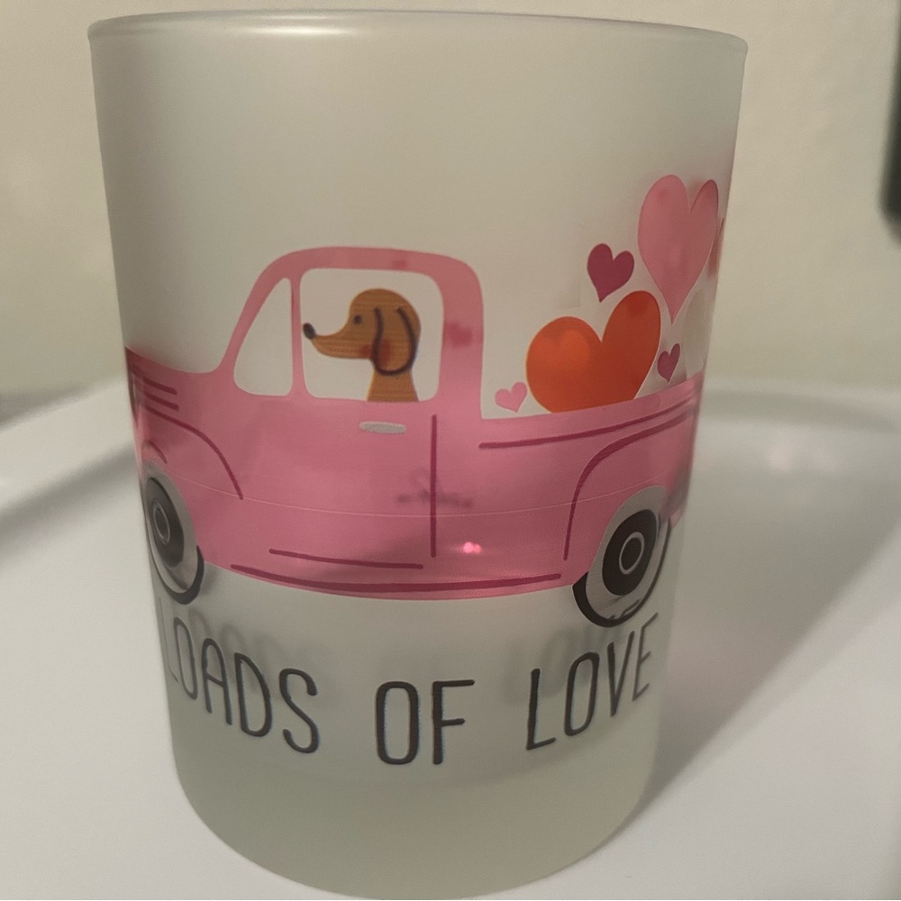 “Loads of Love” Frosted Glass Cup
